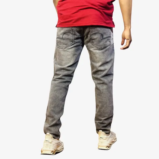 Men's Washed Black Slim Fit Stretch Jeans | Premium Casual Denim